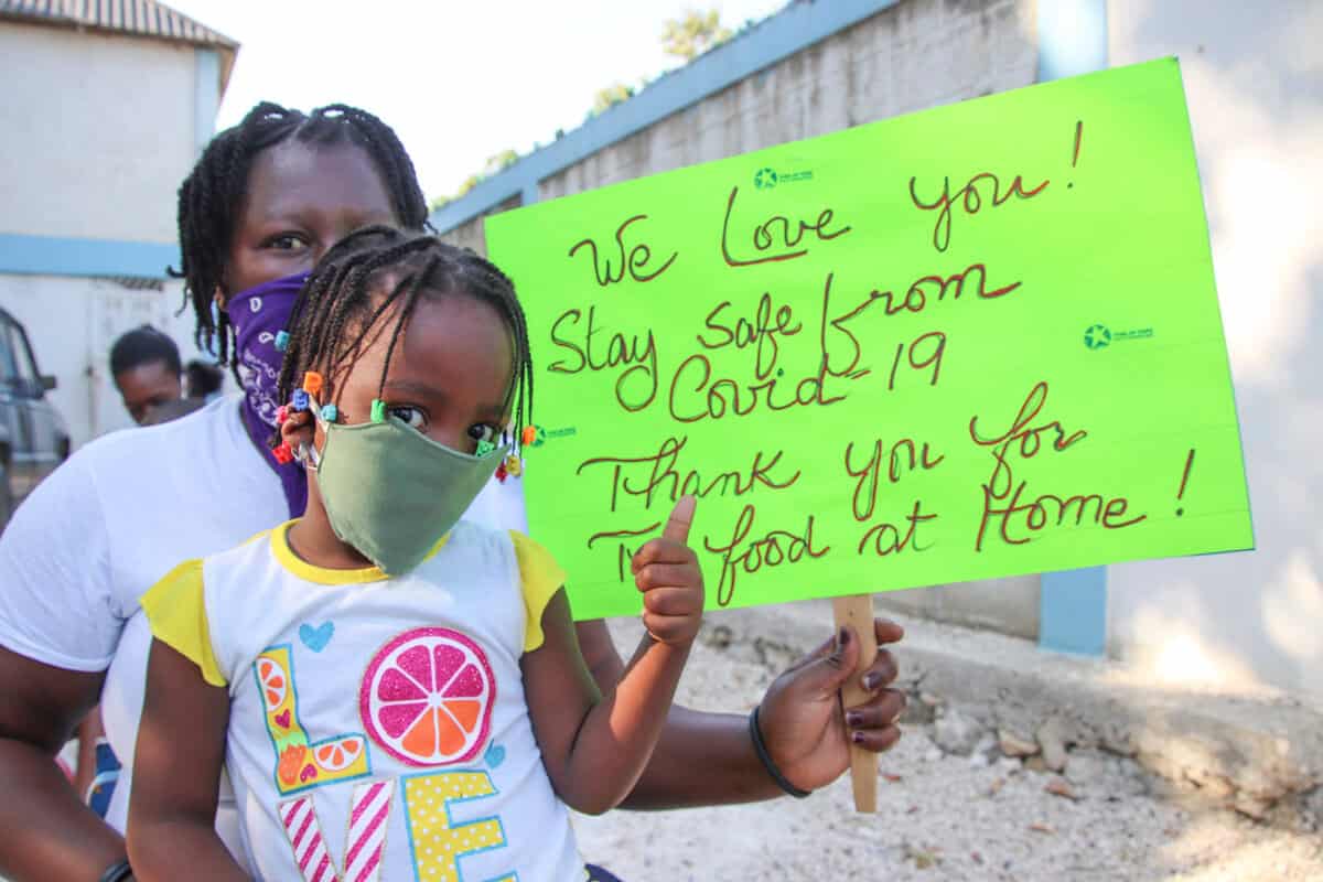 Star of hope Hälsning från Myrtha i Haiti matpaket corona 1