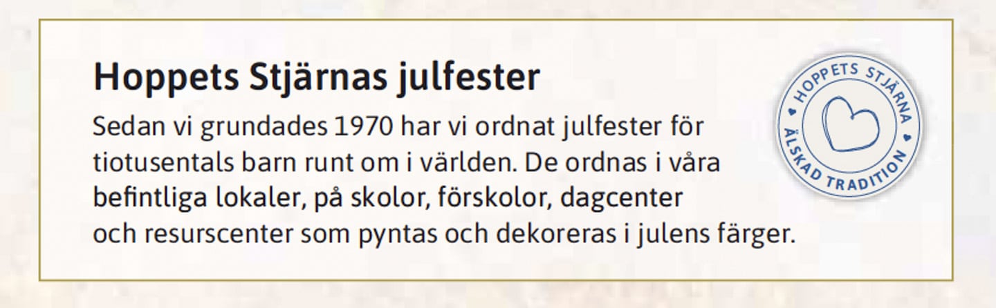 Infotext om Hoppets Stjärnas julfirande