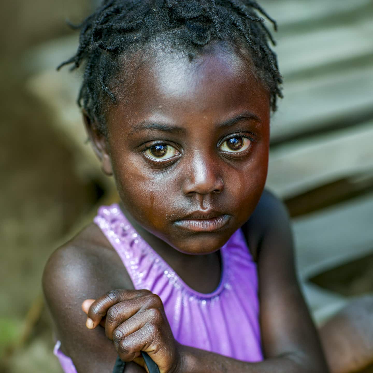 Gråtande barn i Haiti